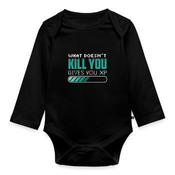 Chemise de joueur d'ordinateur de jeu cadeau drôle - Body Bébé bio manches longues - noir - Devant