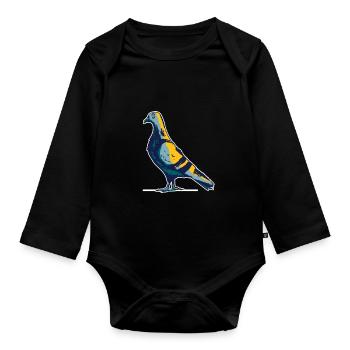 Taube - Baby Bio-Langarm-Body - Schwarz - Vorne
