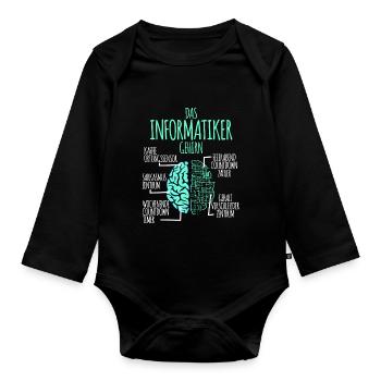 Computer scientist computer science programmer nerd geek - Organic Longsleeve Baby Bodysuit - black - Front
