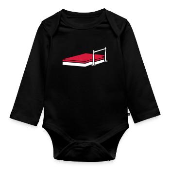 high jump - Organic Longsleeve Baby Bodysuit - black - Front