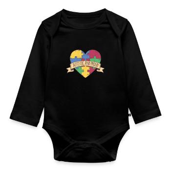 Autistic and proud - Baby Bio-Langarm-Body - Schwarz - Vorne