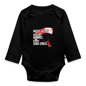 Fallschirmspringer Lustige Geschenkidee - Baby Bio-Langarm-Body - Schwarz - Vorne