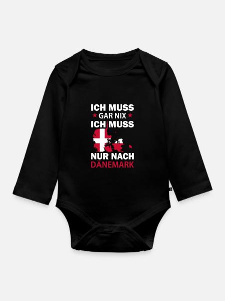 Dänemark - Baby Bio-Langarm-Body - Schwarz