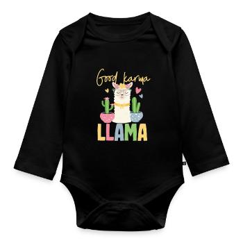 Karma Lama - Baby Bio-Langarm-Body - Schwarz - Vorne