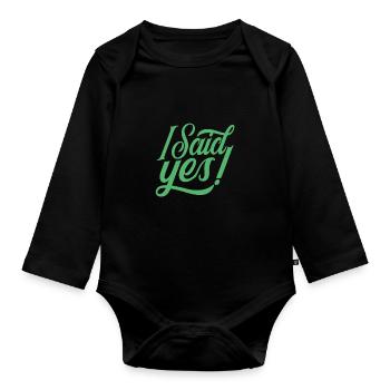 Heiratsantrag - Baby Bio-Langarm-Body - Schwarz - Vorne