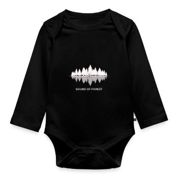 Sound Of Forest Wald Natur Schatten See Spiegel - Baby Bio-Langarm-Body - Schwarz - Vorne