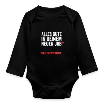 Abschied Kollege Verräter Lustiges Geschenk - Baby Bio-Langarm-Body - Schwarz - Vorne