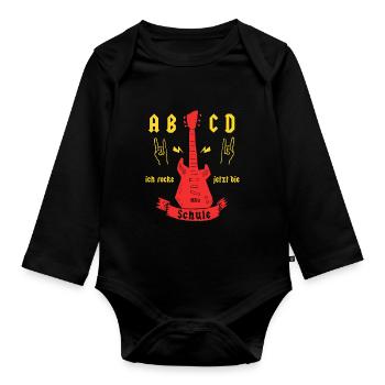 Rock Einschulung - Baby Bio-Langarm-Body - Schwarz - Vorne