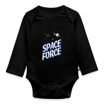 Space Force - Organic Longsleeve Baby Bodysuit - black - Front