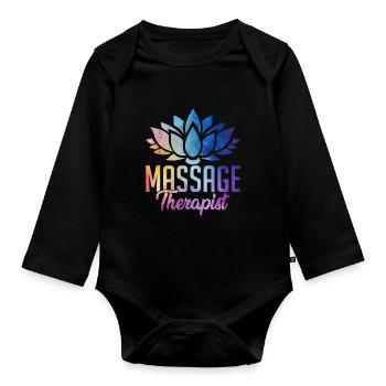 Massage Therapist - Body Bébé bio manches longues - noir - Devant