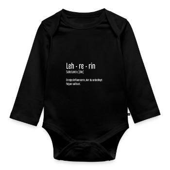 Lehrerin Substantiv, Die Einzige Influencerin - Baby Bio-Langarm-Body - Schwarz - Vorne