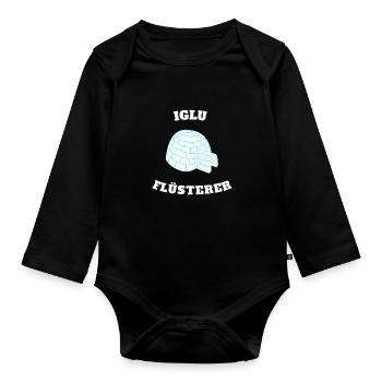 Iglu Igloo Flüsterer Geschenk - Baby Bio-Langarm-Body - Schwarz - Vorne
