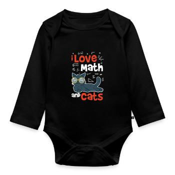 Maths - Organic Longsleeve Baby Bodysuit - black - Front