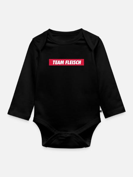 team fleisch - Baby Bio-Langarm-Body - Schwarz