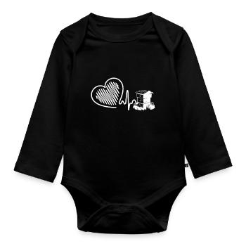 Imker Imker Herzschlag - Baby Bio-Langarm-Body - Schwarz - Vorne