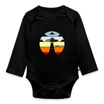 Area 51 - Organic Longsleeve Baby Bodysuit - black - Front
