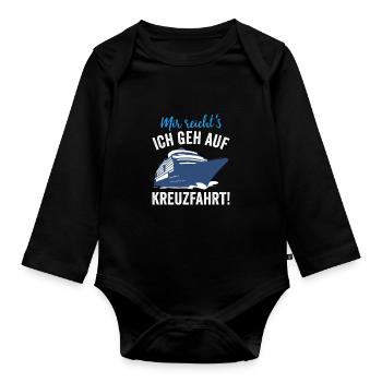 Kreuzfahrer Kreuzfahrtschiff Geschenkidee - Baby Bio-Langarm-Body - Schwarz - Vorne