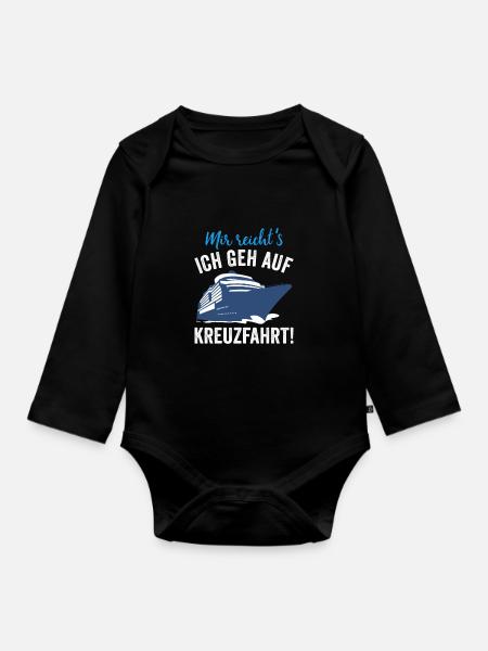 Kreuzfahrer Kreuzfahrtschiff Geschenkidee - Baby Bio-Langarm-Body - Schwarz