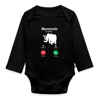 mammouth - Body Bébé bio manches longues - noir - Devant