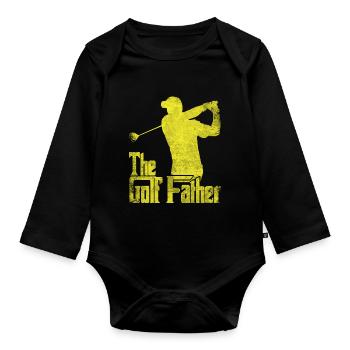 Golf course golf clubs - Organic Longsleeve Baby Bodysuit - black - Front