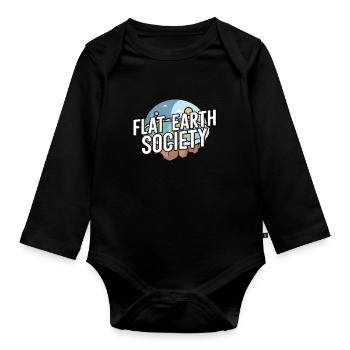 Flat Earth Society - Organic Longsleeve Baby Bodysuit - black - Front
