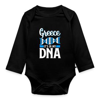 Vacances en Grèce - Body Bébé bio manches longues - noir - Devant