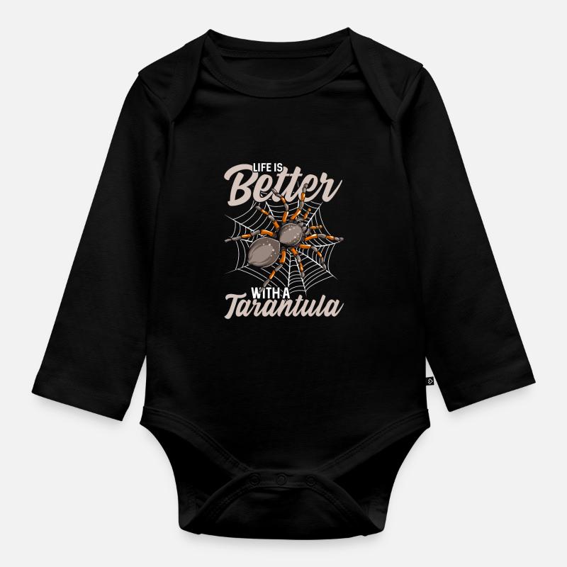 Spinne - Baby Bio-Langarm-Body - Schwarz