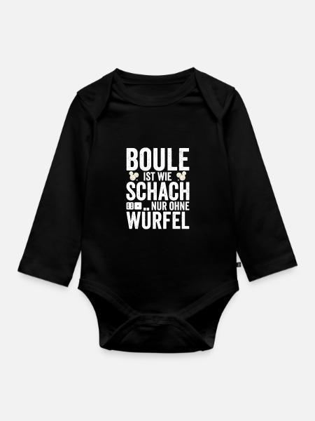Boule Spieler Geschenkidee - Baby Bio-Langarm-Body - Schwarz