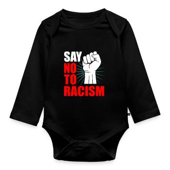 Anti-racisme - Body Bébé bio manches longues - noir - Devant