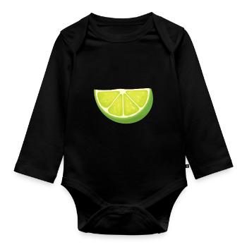 Déguisement citron vert citron vert - Body Bébé bio manches longues - noir - Devant