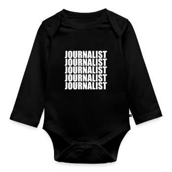 journalist - Organic Longsleeve Baby Bodysuit - black - Front