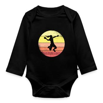 handball joueur de handball joueur de handball - Body Bébé bio manches longues - noir - Devant