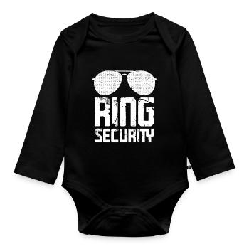 Ring Security Ringträger Heiraten Verlobung Heirat - Baby Bio-Langarm-Body - Schwarz - Vorne