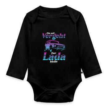 Lada Niva SUV Offroad Geschenk - Baby Bio-Langarm-Body - Schwarz - Vorne