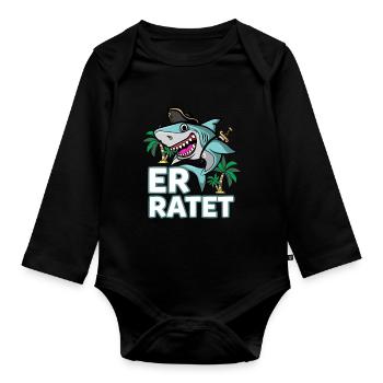 Hai Junggesellenabschied Heirat Hochzeit Bräutigam - Baby Bio-Langarm-Body - Schwarz - Vorne