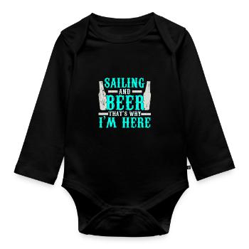 sailing - Organic Longsleeve Baby Bodysuit - black - Front