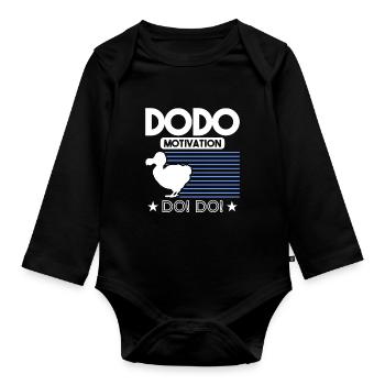 Ornithologie éteinte Dodo Dodos - Body Bébé bio manches longues - noir - Devant