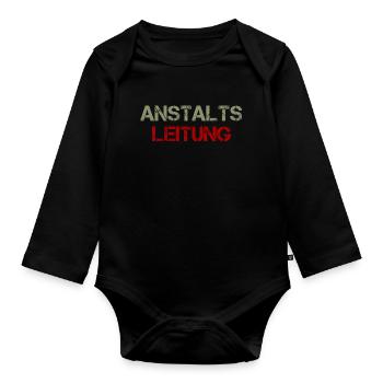 Anstaltsleitung Chef Job Arbeit Büro Geschenk - Baby Bio-Langarm-Body - Schwarz - Vorne