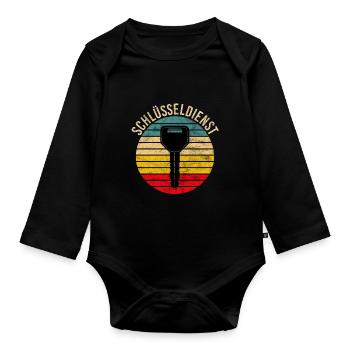 Schlüsseldienst Schlosser Beruf Geschenk - Baby Bio-Langarm-Body - Schwarz - Vorne