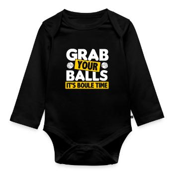 Boule Petanque Boccia Boules - Organic Longsleeve Baby Bodysuit - black - Front