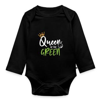 Golferin Golfspielerin Golf spielen Golfen - Baby Bio-Langarm-Body - Schwarz - Vorne