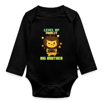 Niveler Big Brother Lion Big Brother - Body Bébé bio manches longues - noir - Devant