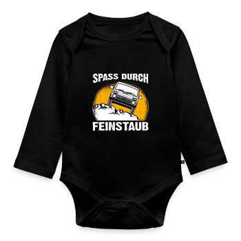 Russland Lada 4x4 Offroad Auto Spaß Feinstaub - Baby Bio-Langarm-Body - Schwarz - Vorne