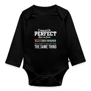 Ich bin fast perfekt, ich bin aus westliche Sahara - Baby Bio-Langarm-Body - Schwarz - Vorne