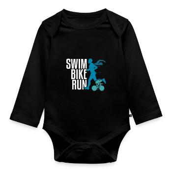 Triathlon - Baby Bio-Langarm-Body - Schwarz - Vorne