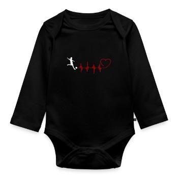 Fußball Frauen Spieler Geschenk - Baby Bio-Langarm-Body - Schwarz - Vorne