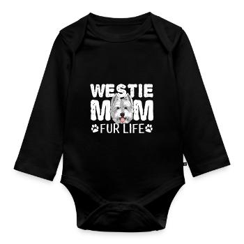 Westie Mutter fürs Leben West Highland White Terrier - Baby Bio-Langarm-Body - Schwarz - Vorne