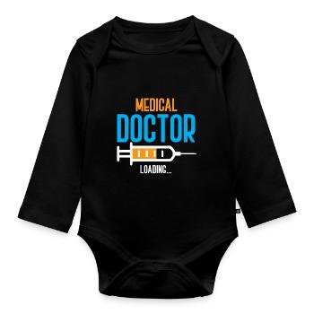 docteur, médecin, médecine, étudiant, doctorat - Body Bébé bio manches longues - noir - Devant