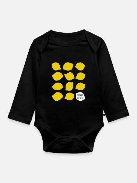 lemons Zitronen - Baby Bio-Langarm-Body - Schwarz