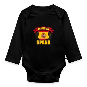 Spanien - Baby Bio-Langarm-Body - Schwarz - Vorne